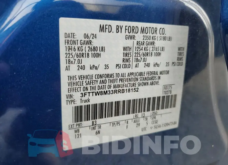 3FTTW8M33RRB18152 Photo# 12