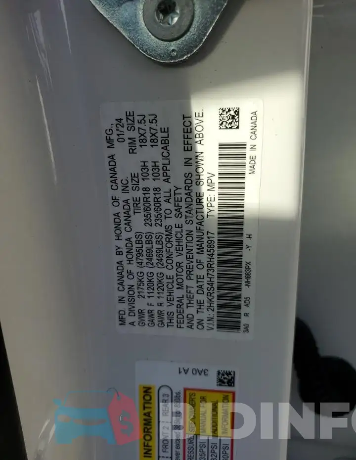2HKRS4H73RH458917 Photo# 13