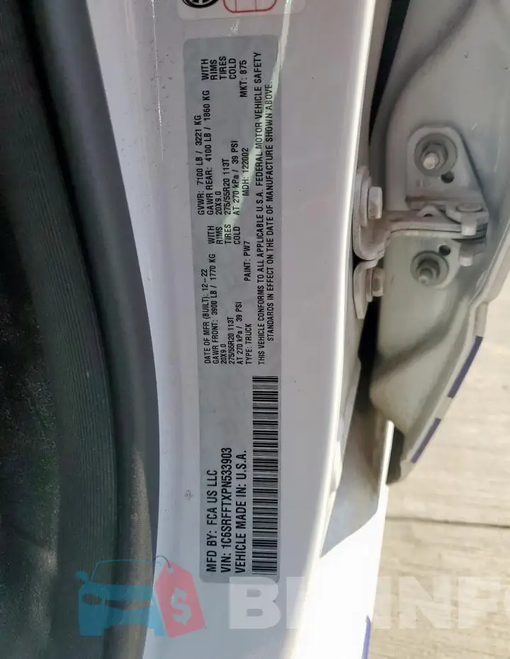1C6SRFFTXPN533903 Photo# 12