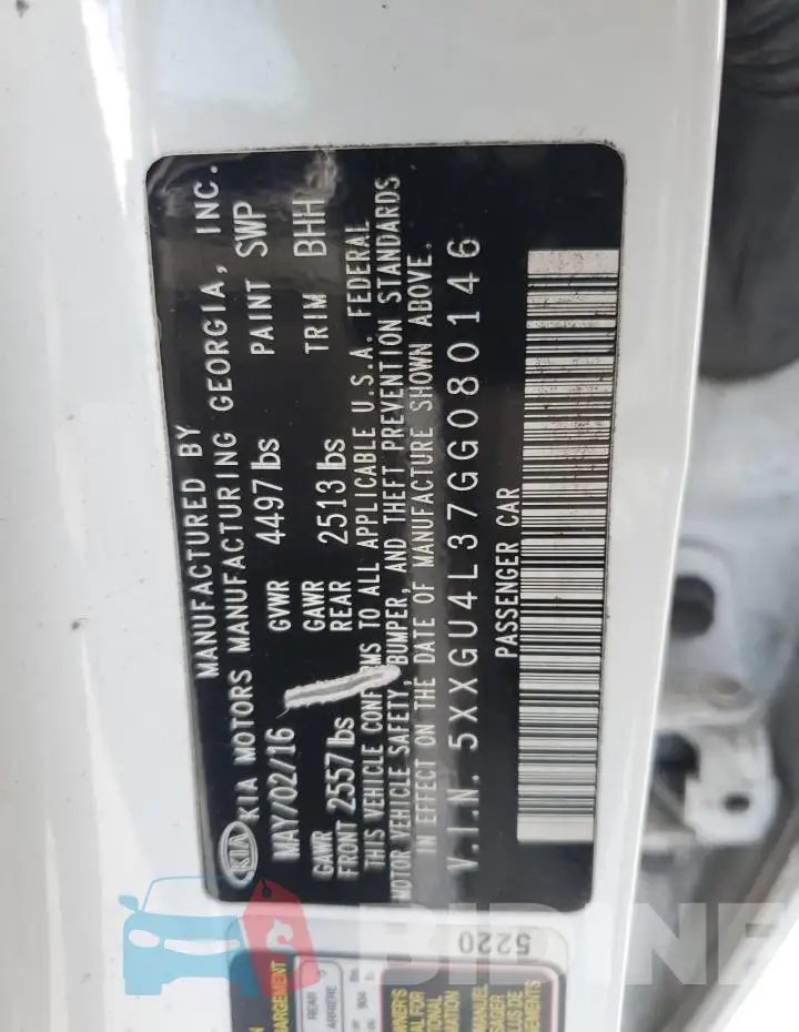 5XXGU4L37GG080146 Photo# 12