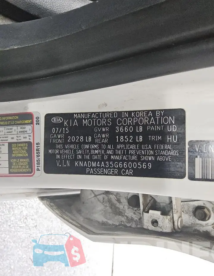 KNADM4A35G6600569 Photo# 12