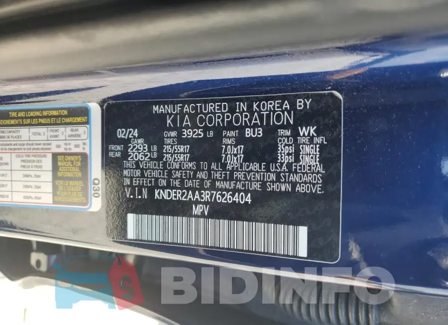 KNDER2AA3R7626404 Photo# 14