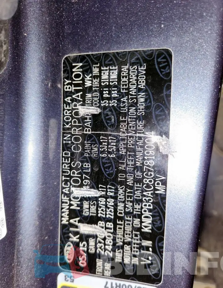 KNDPB3AC8G7819004 Photo# 13
