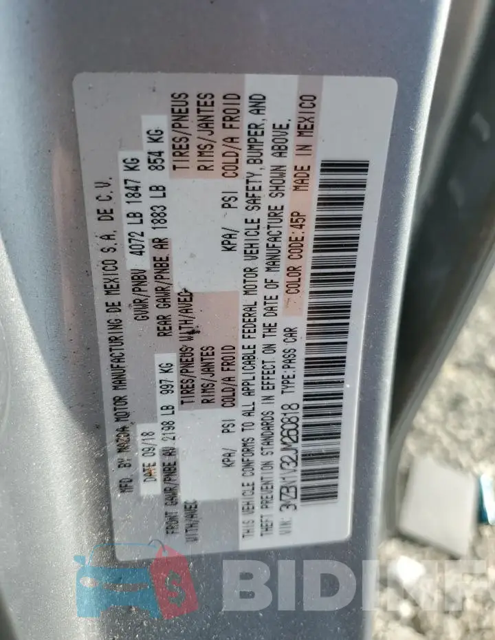 3MZBN1V32JM260818 Photo# 12