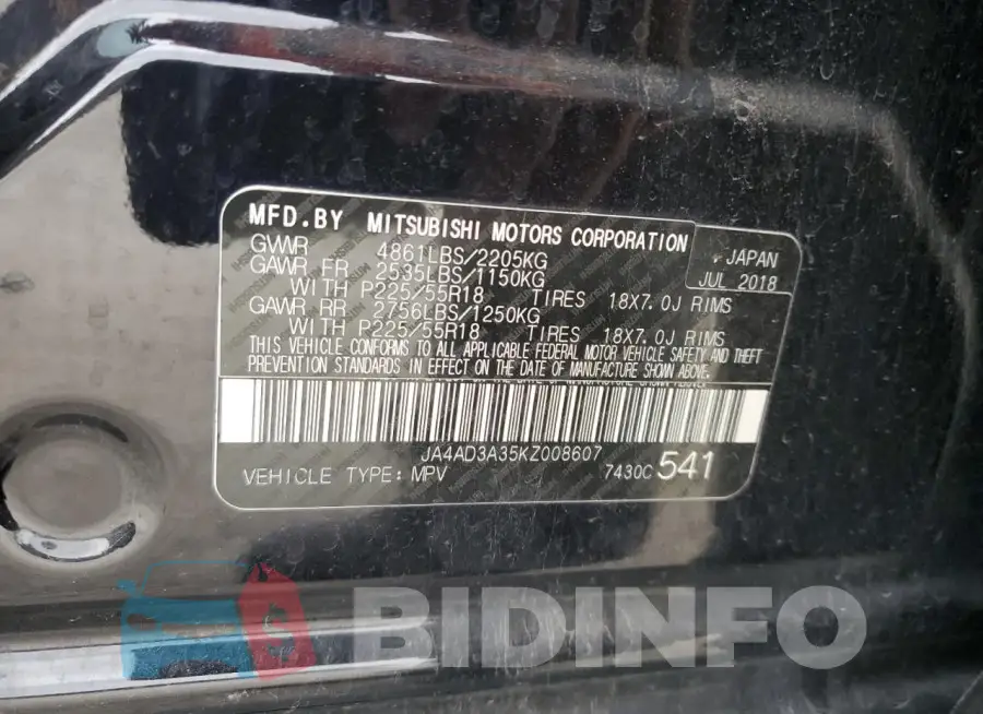 JA4AD3A35KZ008607 Photo# 13