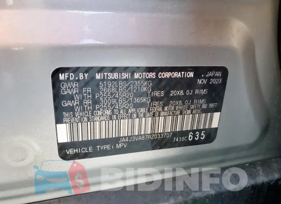 JA4J3VA87RZ033707 Photo# 13