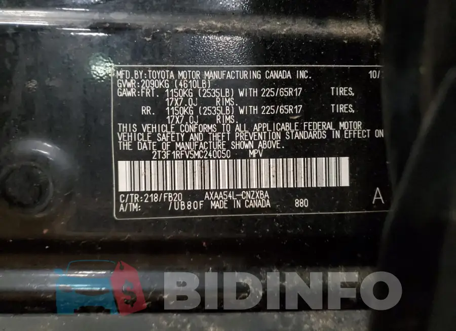 2T3F1RFV5MC240050 Photo# 13