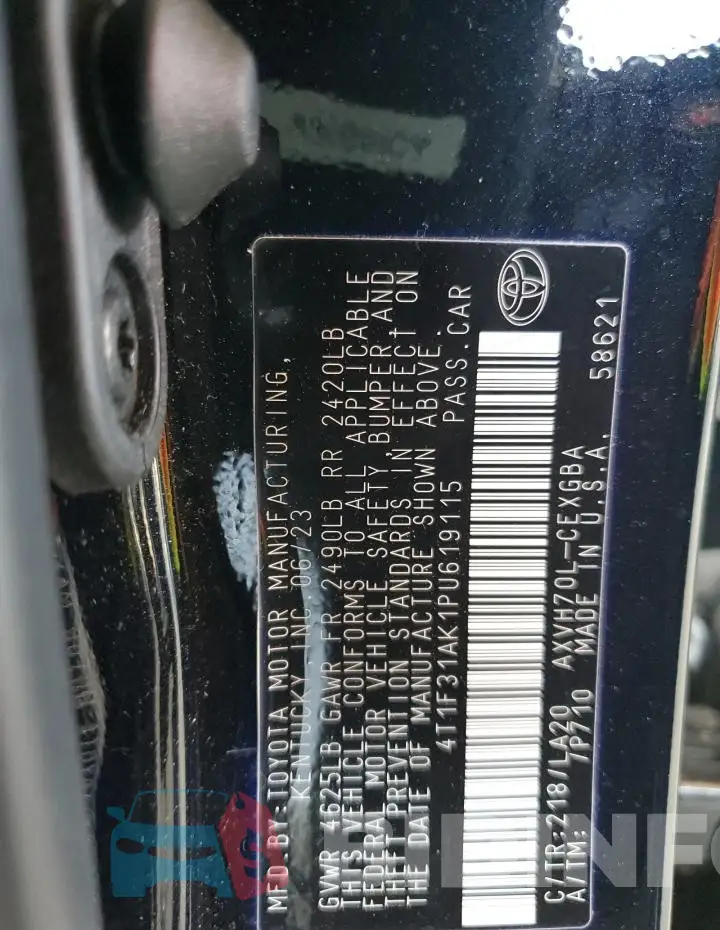 4T1F31AK1PU619115 Photo# 12