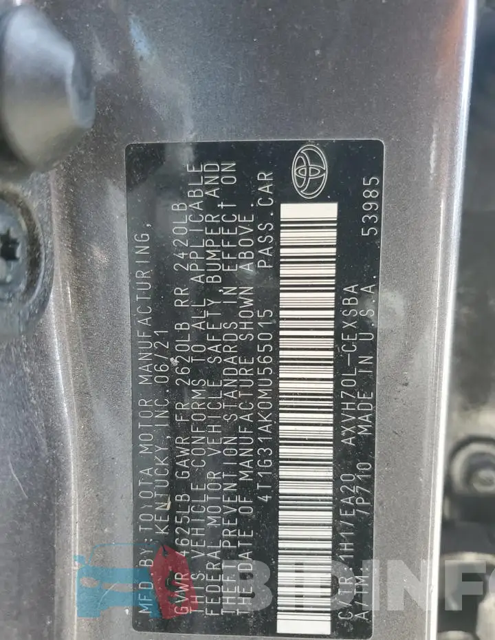 4T1G31AK0MU565015 Photo# 12
