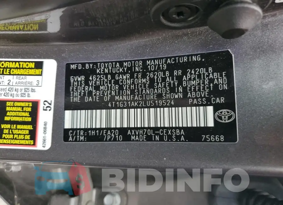 4T1G31AK2LU519524 Photo# 12