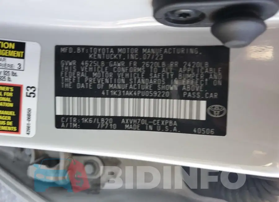 4T1K31AK4PU059220 Photo# 12