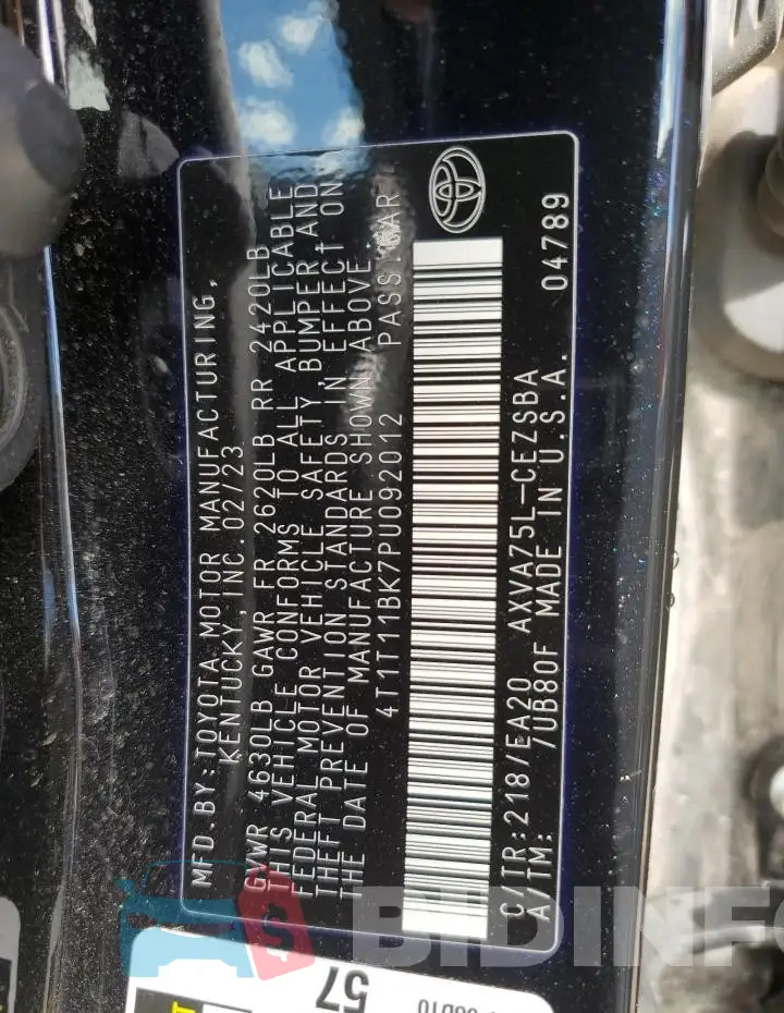 4T1T11BK7PU092012 Photo# 12