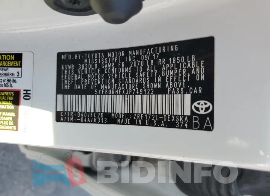 5YFBURHEXJP749123 Photo# 12