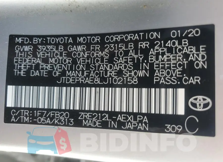 JTDEPRAE8LJ102158 Photo# 12