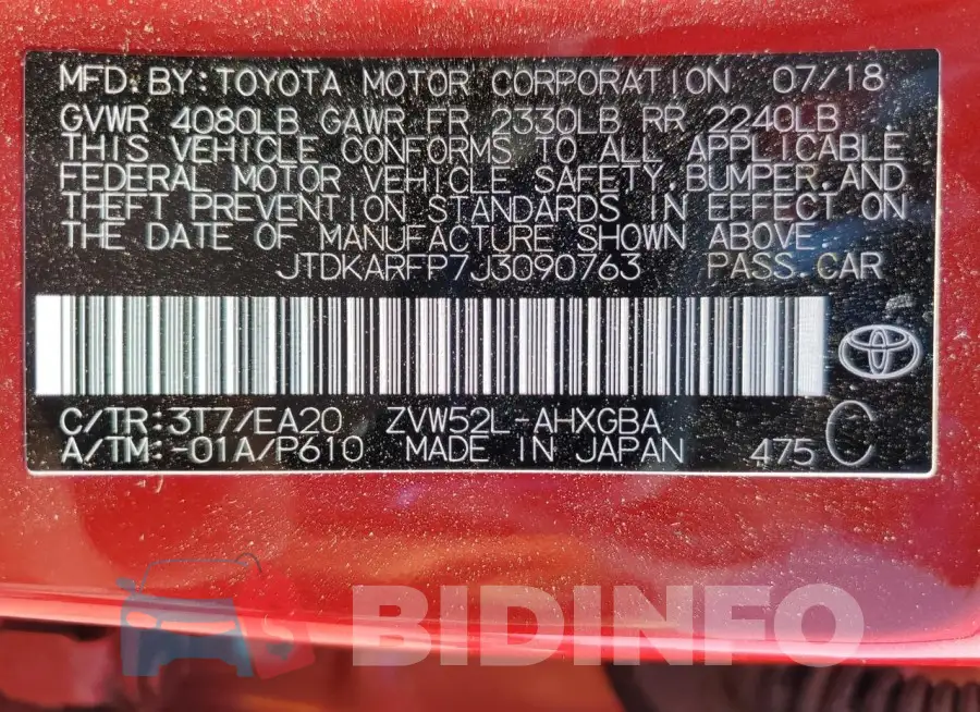 JTDKARFP7J3090763 Photo# 12