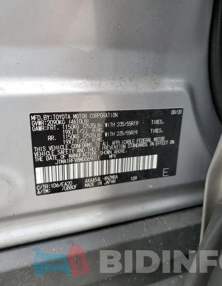 JTMA1RFV8MD069011 Photo# 12