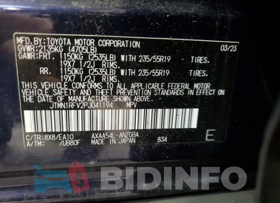 JTMN1RFV2PJ041194 Photo# 13