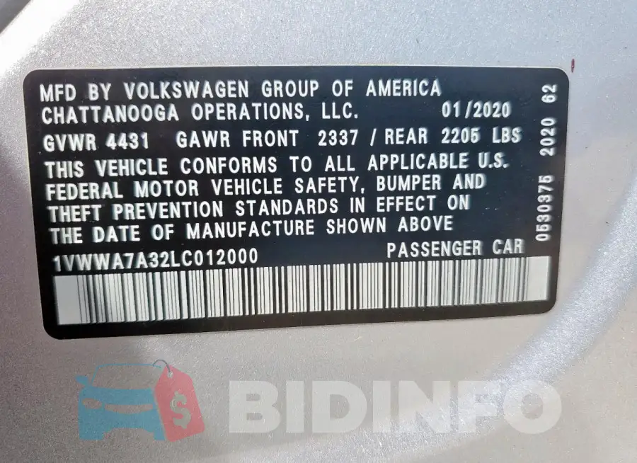 1VWWA7A32LC012000 Photo# 14