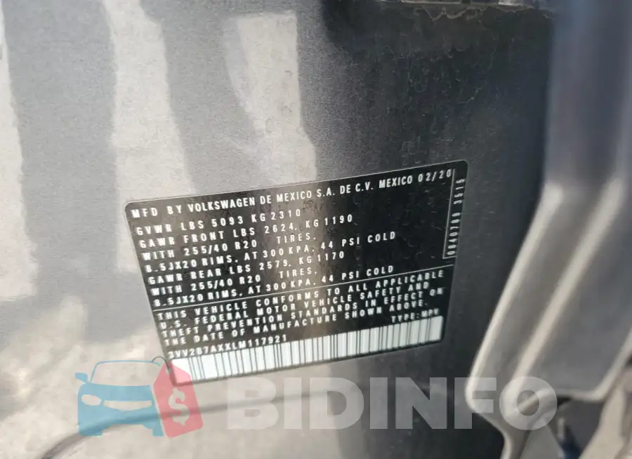 3VV2B7AXXLM117921 Photo# 13