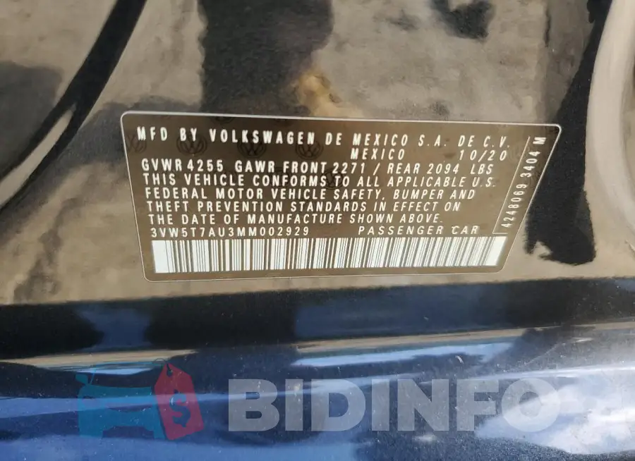 3VW5T7AU3MM002929 Photo# 12