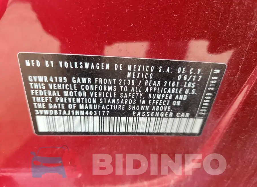 3VWDB7AJ1HM403177 Photo# 12