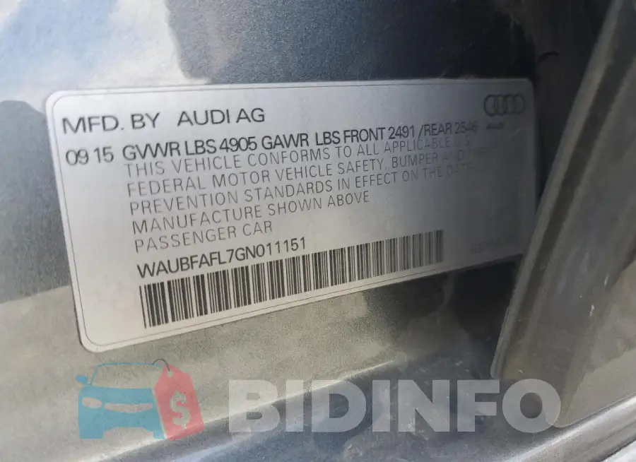 WAUBFAFL7GN011151 Photo# 12