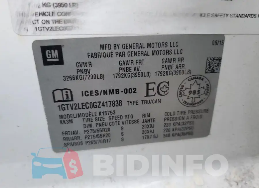 1GTV2LEC0GZ417838 Photo# 12