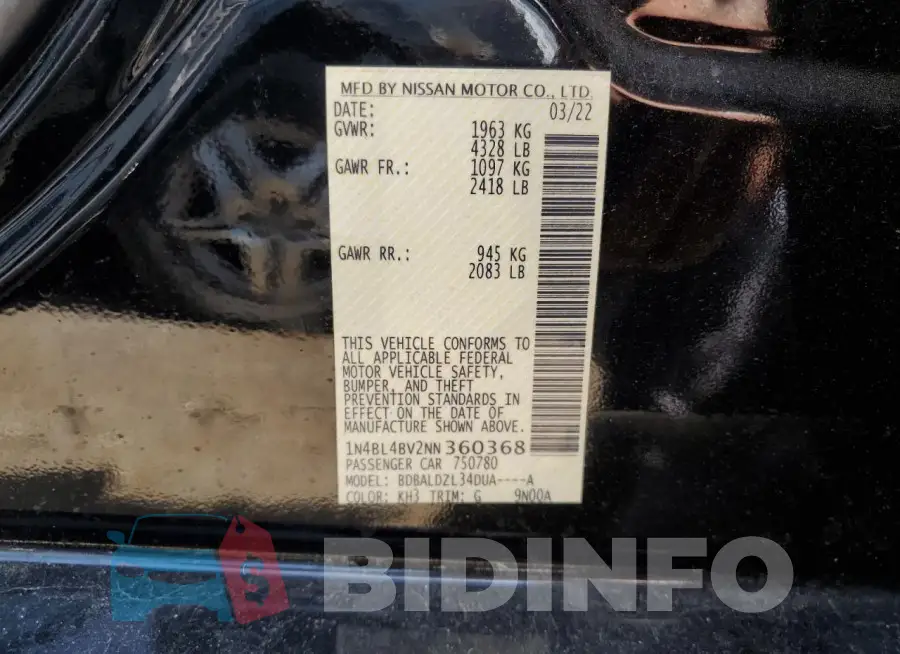 1N4BL4BV2NN360368 Photo# 13