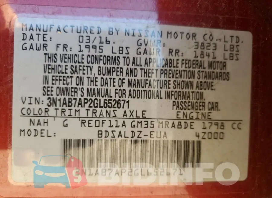 3N1AB7AP2GL652671 Photo# 12
