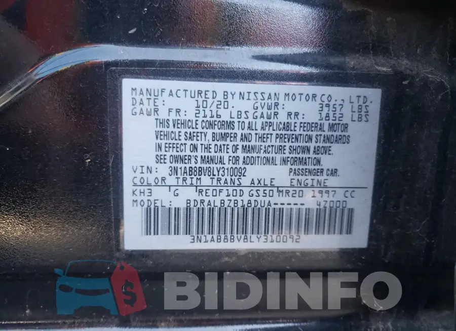 3N1AB8BV8LY310092 Photo# 13