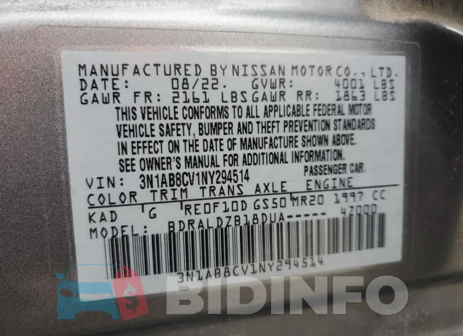 3N1AB8CV1NY294514 Photo# 13