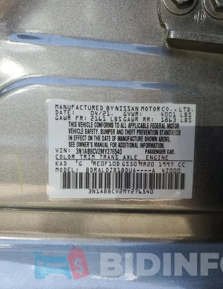 3N1AB8CV2MY276540 Photo# 12