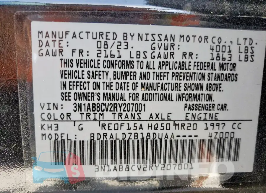 3N1AB8CV2RY207001 Photo# 13
