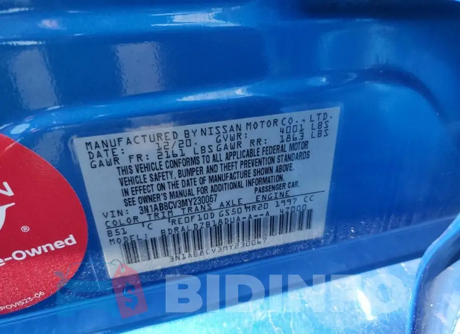3N1AB8CV3MY230067 Photo# 12