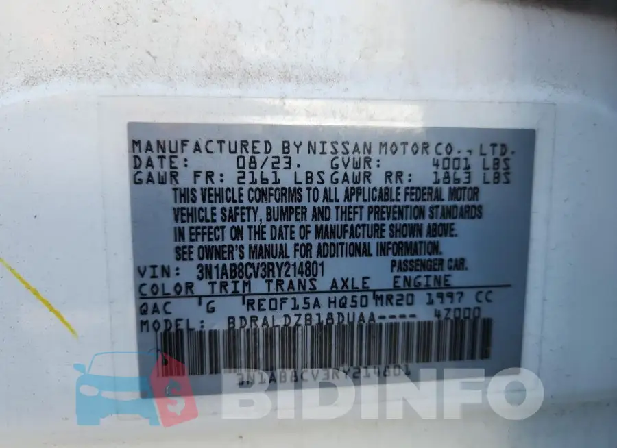 3N1AB8CV3RY214801 Photo# 12