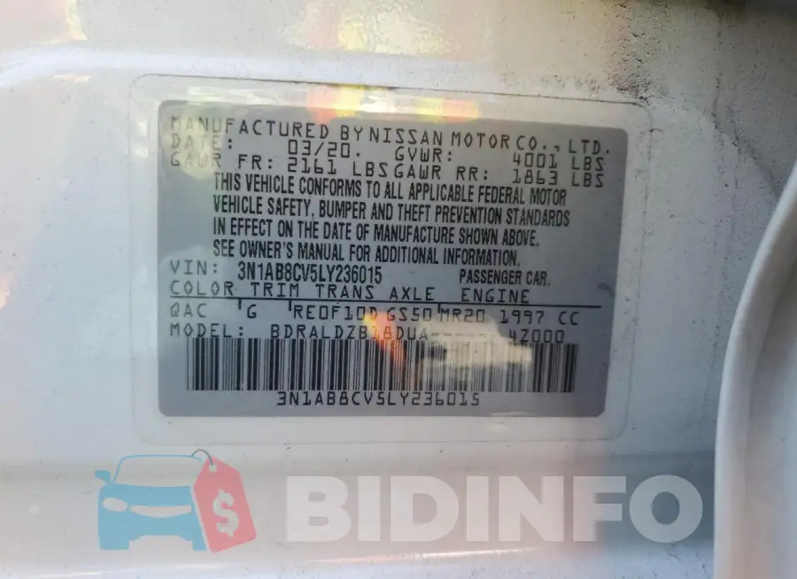 3N1AB8CV5LY236015 Photo# 12