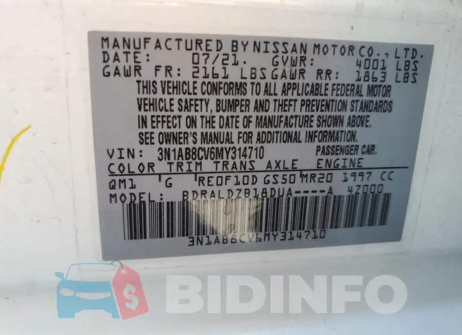 3N1AB8CV6MY314710 Photo# 13