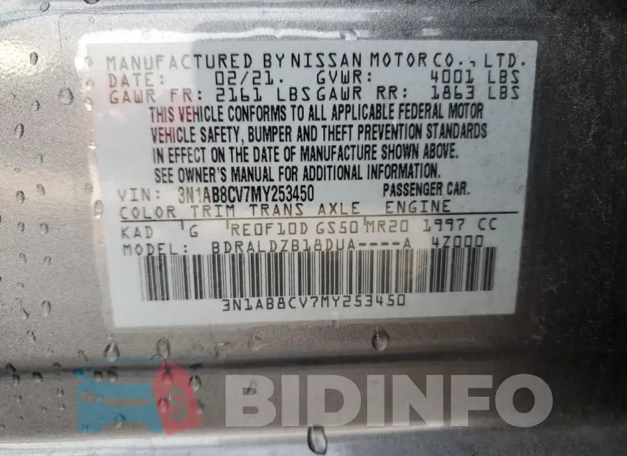 3N1AB8CV7MY253450 Photo# 12