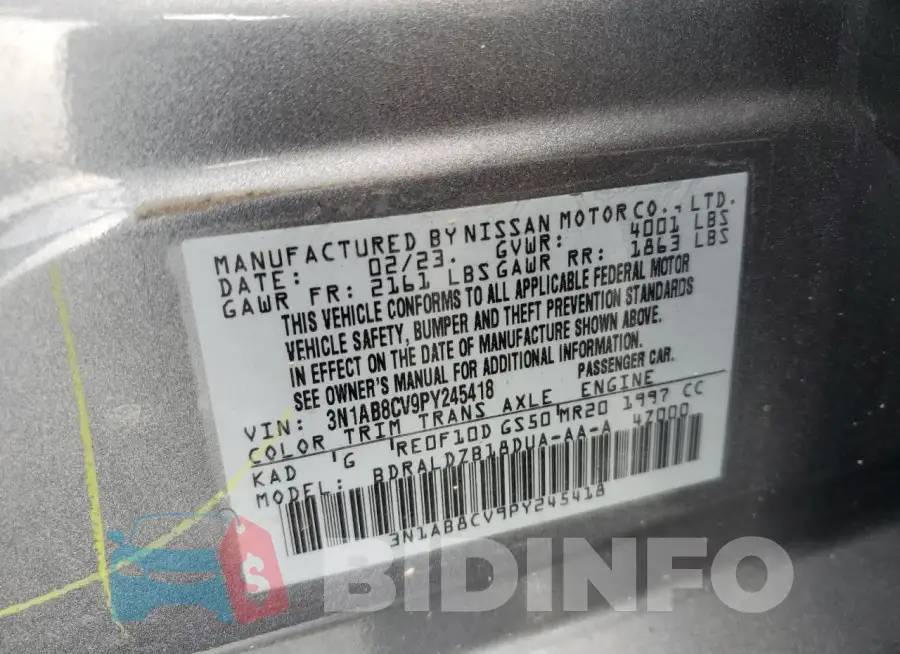 3N1AB8CV9PY245418 Photo# 12