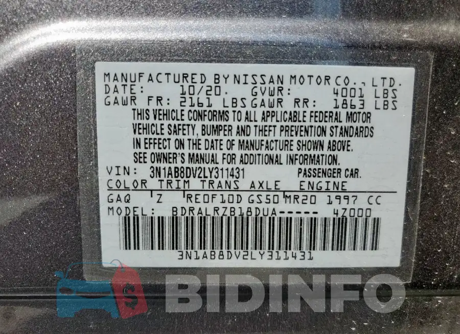 3N1AB8DV2LY311431 Photo# 12