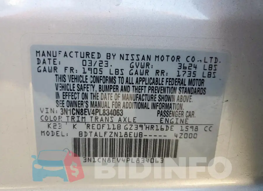 3N1CN8EV4PL834063 Photo# 12