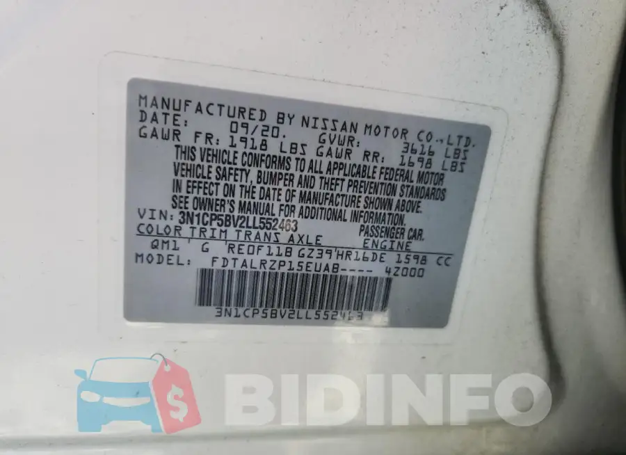 3N1CP5BV2LL552463 Photo# 13