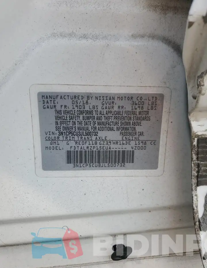 3N1CP5CU3JL500732 Photo# 13
