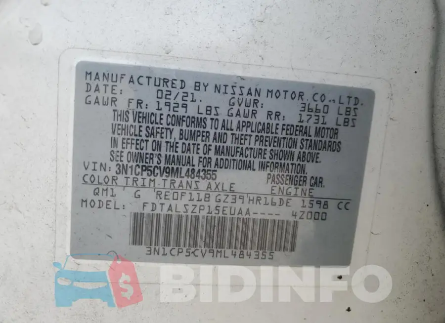 3N1CP5CV9ML484355 Photo# 13