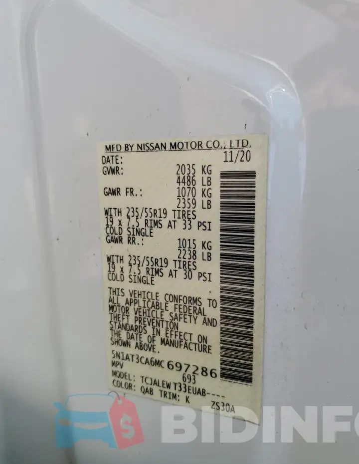 5N1AT3CA6MC697286 Photo# 14