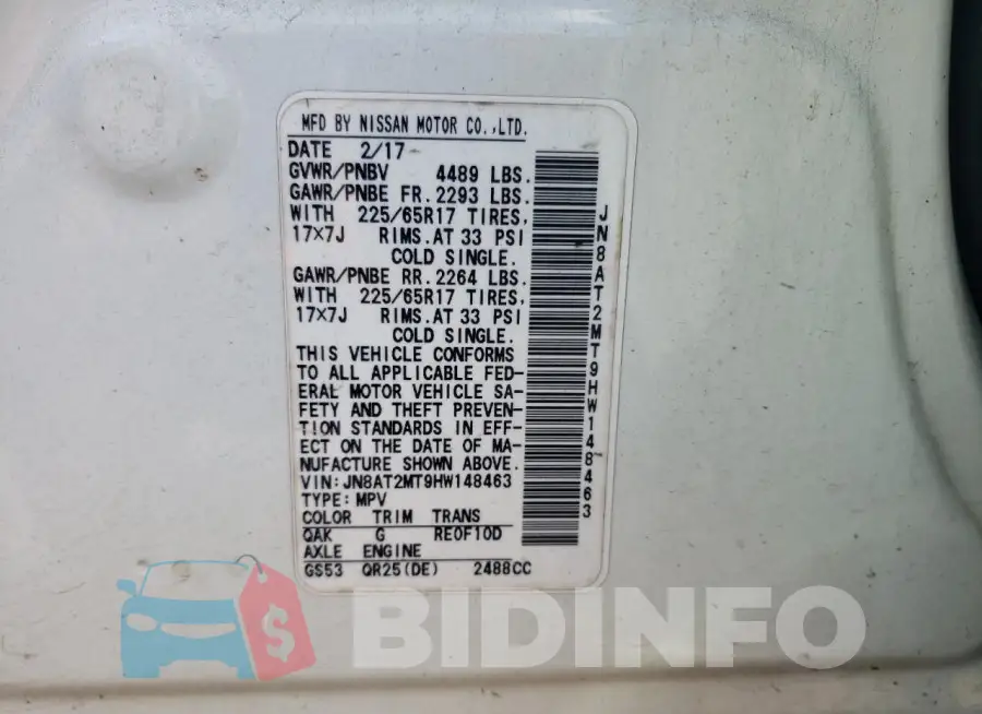 JN8AT2MT9HW148463 Photo# 13