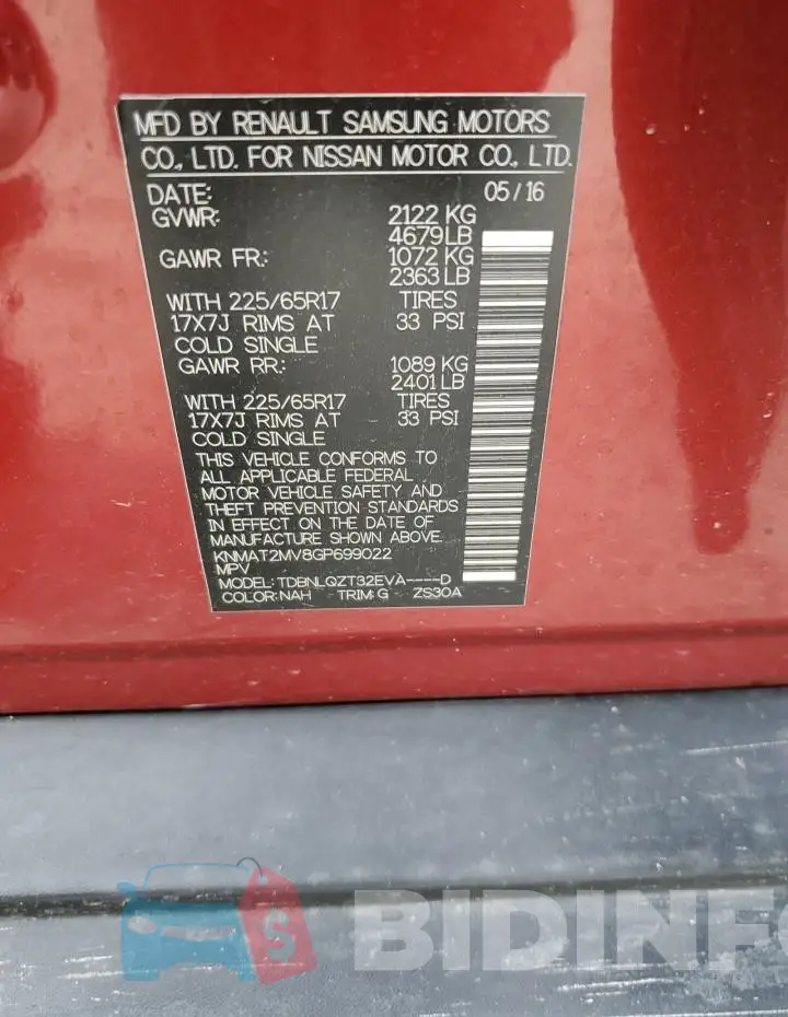 KNMAT2MV8GP699022 Photo# 13