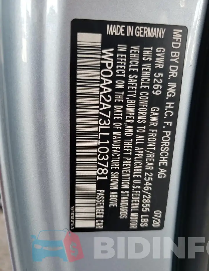 WP0AA2A73LL103781 Photo# 13