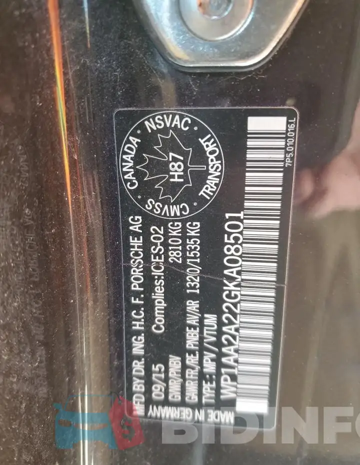 WP1AA2A22GKA08501 Photo# 13