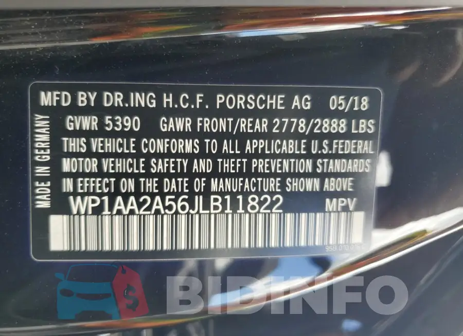 WP1AA2A56JLB11822 Photo# 13